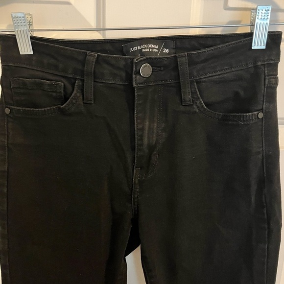 Just Black Denim Millie Black Ripped Hem Skinny Jeans Size 26 - Picture 5 of 7